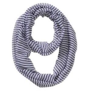 ❤️ 2 for $6 NWOT Navy Blue Striped Infinity Scarf